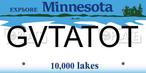 GVTATOT Minnesota License Plate