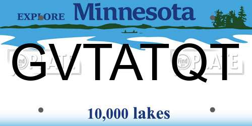 GVTATQT Minnesota License Plate