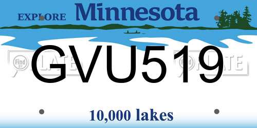 GVU519 Minnesota License Plate