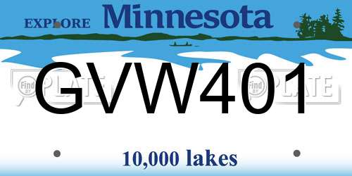 GVW401 Minnesota License Plate