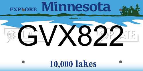 GVX822 Minnesota License Plate