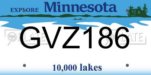 GVZ186 Minnesota License Plate