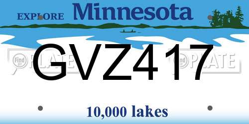 GVZ417 Minnesota License Plate