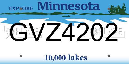 GVZ4202 Minnesota License Plate