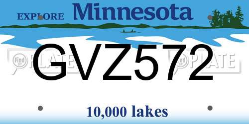 GVZ572 Minnesota License Plate