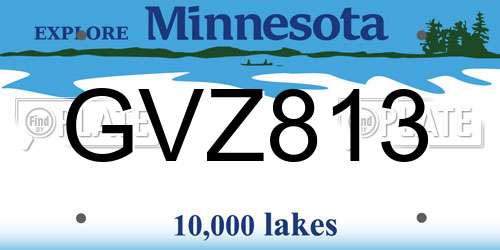 GVZ813 Minnesota License Plate
