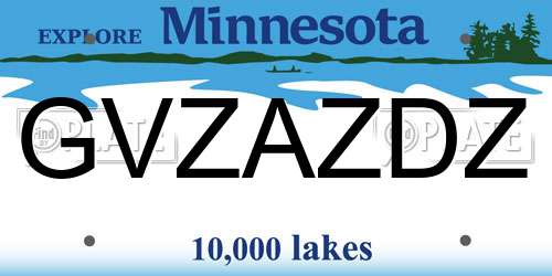 GVZAZDZ Minnesota License Plate