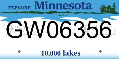 GW06356 Minnesota License Plate