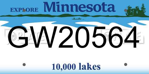 GW20564 Minnesota License Plate