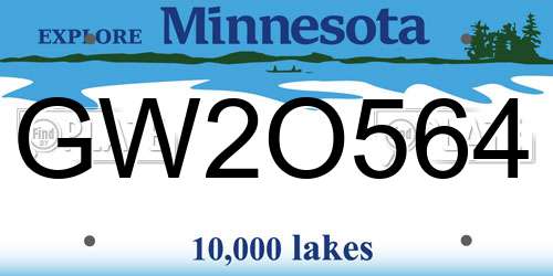 GW2O564 Minnesota License Plate