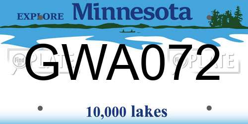 GWA072 Minnesota License Plate