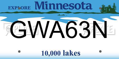 GWA63N Minnesota License Plate