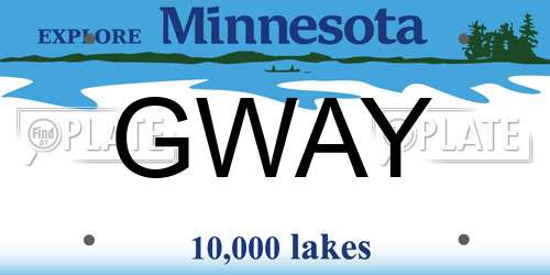 GWAY Minnesota License Plate