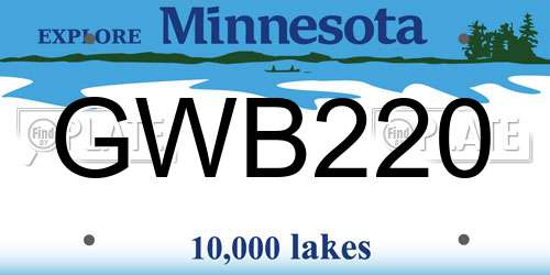 GWB220 Minnesota License Plate