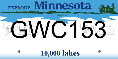GWC153 Minnesota License Plate