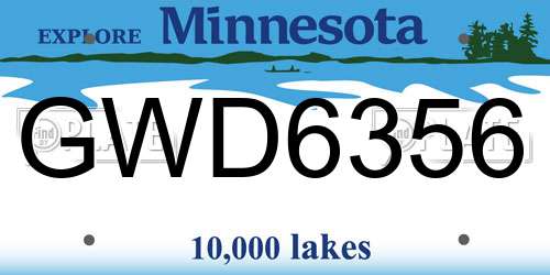 GWD6356 Minnesota License Plate