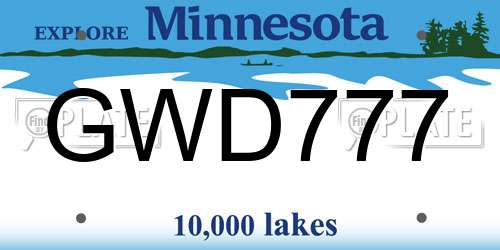 GWD777 Minnesota License Plate
