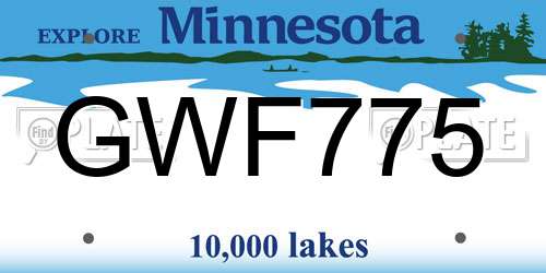 GWF775 Minnesota License Plate