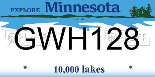 GWH128 Minnesota License Plate