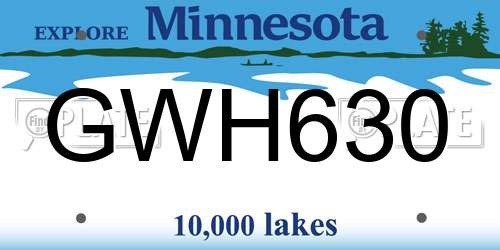 GWH630 Minnesota License Plate