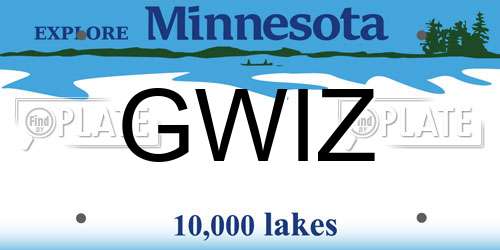 GWIZ Minnesota License Plate
