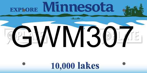 GWM307 Minnesota License Plate