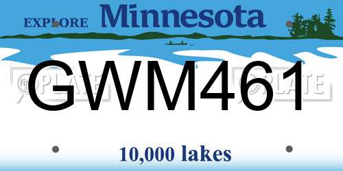 GWM461 Minnesota License Plate