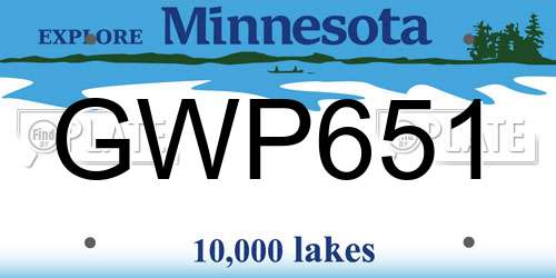 GWP651 Minnesota License Plate