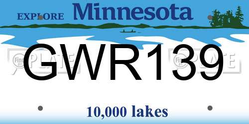 GWR139 Minnesota License Plate