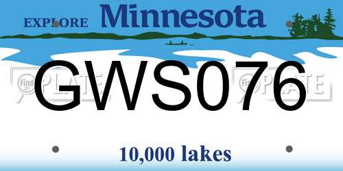 GWS076 Minnesota License Plate