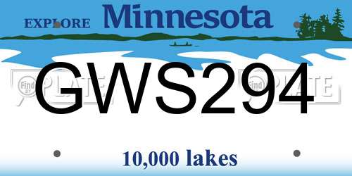 GWS294 Minnesota License Plate