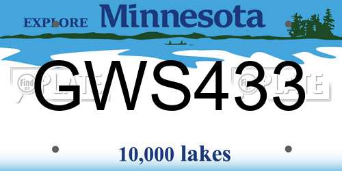 GWS433 Minnesota License Plate