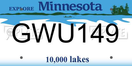GWU149 Minnesota License Plate