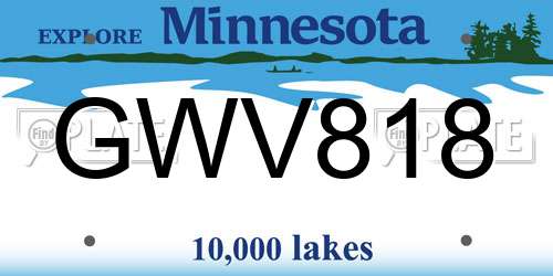 GWV818 Minnesota License Plate