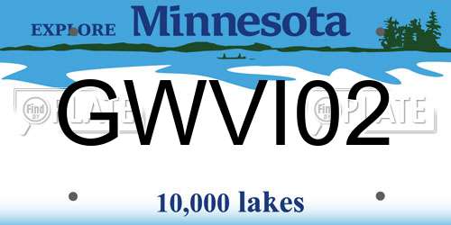 GWVI02 Minnesota License Plate