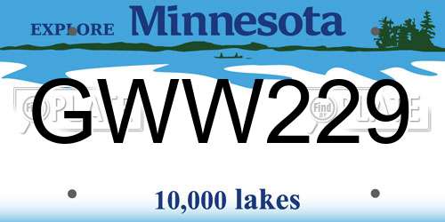 GWW229 Minnesota License Plate
