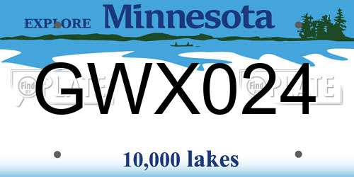 GWX024 Minnesota License Plate