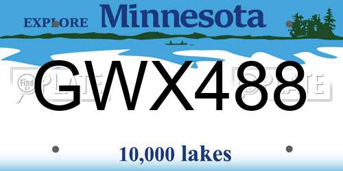 GWX488 Minnesota License Plate