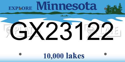 GX23122 Minnesota License Plate