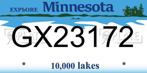 GX23172 Minnesota License Plate