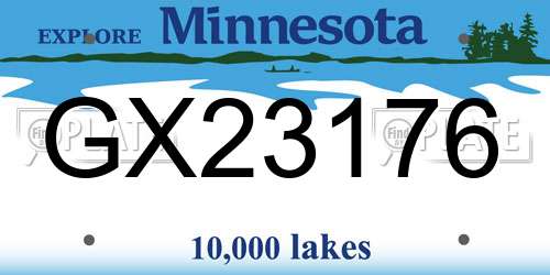 GX23176 Minnesota License Plate