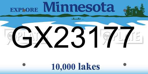 GX23177 Minnesota License Plate