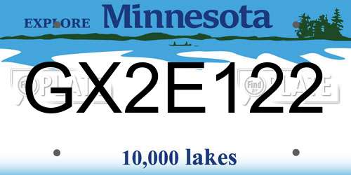 GX2E122 Minnesota License Plate