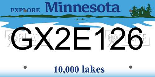 GX2E126 Minnesota License Plate