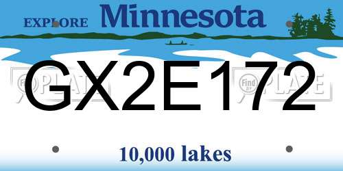 GX2E172 Minnesota License Plate
