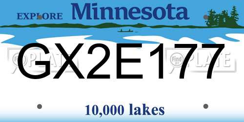 GX2E177 Minnesota License Plate
