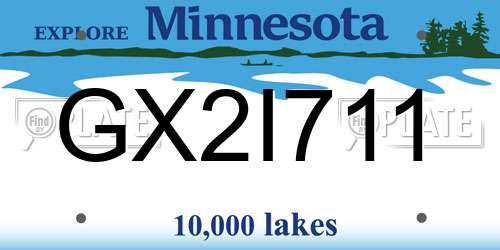 GX2I711 Minnesota License Plate