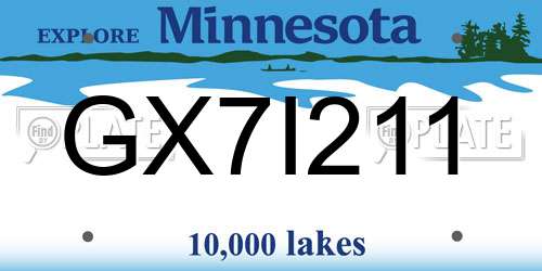 GX7I211 Minnesota License Plate