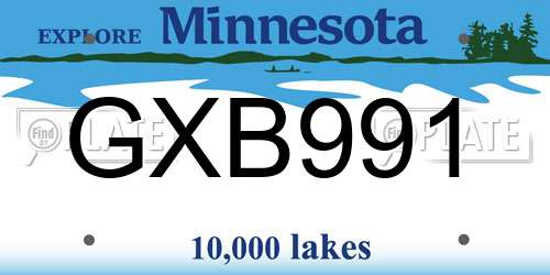 GXB991 Minnesota License Plate