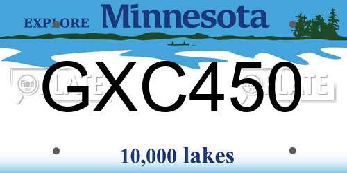 GXC450 Minnesota License Plate